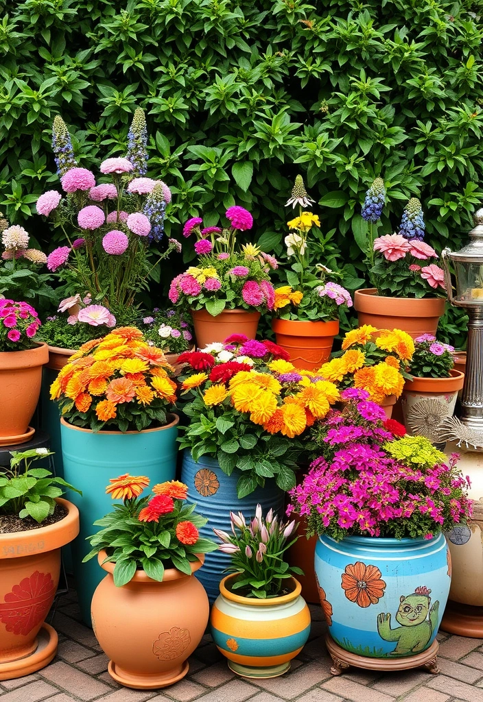 21 English Cottage Garden Ideas That Will Transform Your Backyard into a Fairy Tale! - 8. Colorful Container Gardens