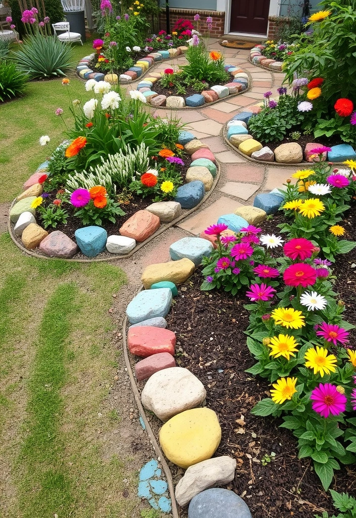21 English Cottage Garden Ideas That Will Transform Your Backyard into a Fairy Tale! - 19. Colorful Garden Edging