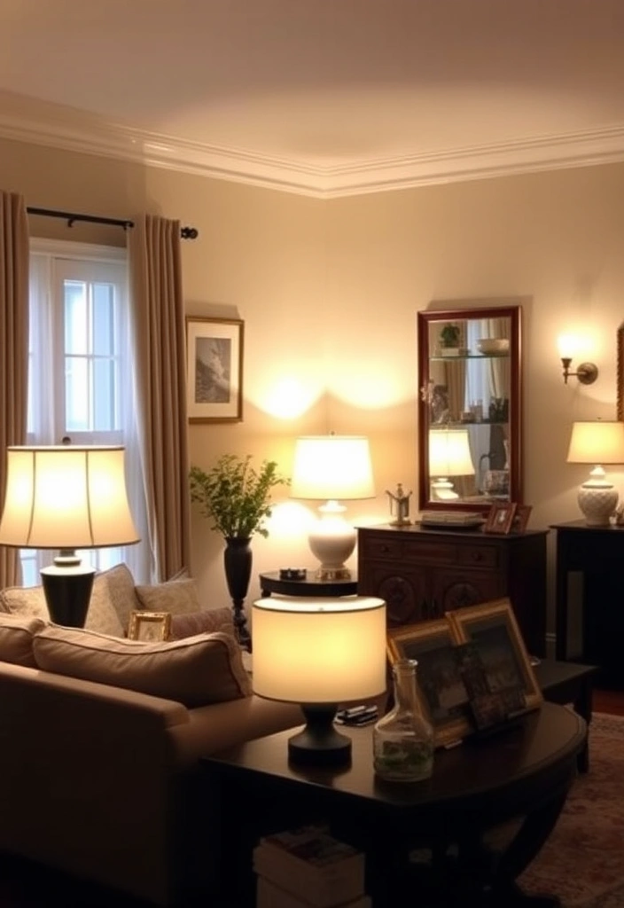 21 English Cottage Style Decor Ideas That Will Make You Feel Like You’ve Stepped Into a Storybook! - 20. Layered Lighting