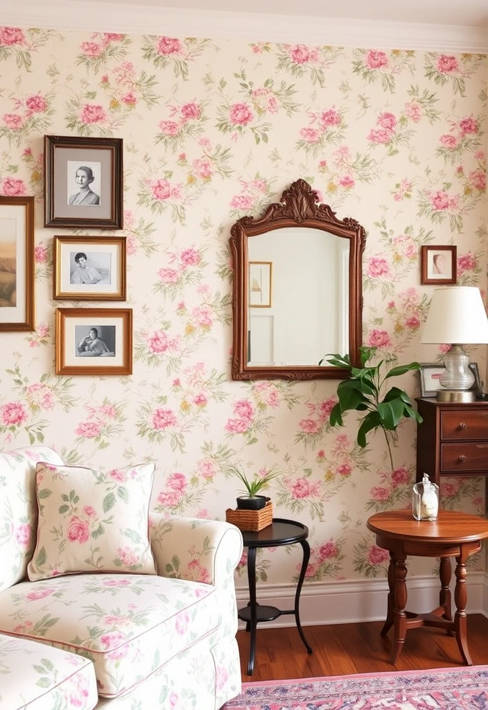 21 English Cottage Style Decor Ideas That Will Make You Feel Like You’ve Stepped Into a Storybook! - 3. Floral Wallpaper