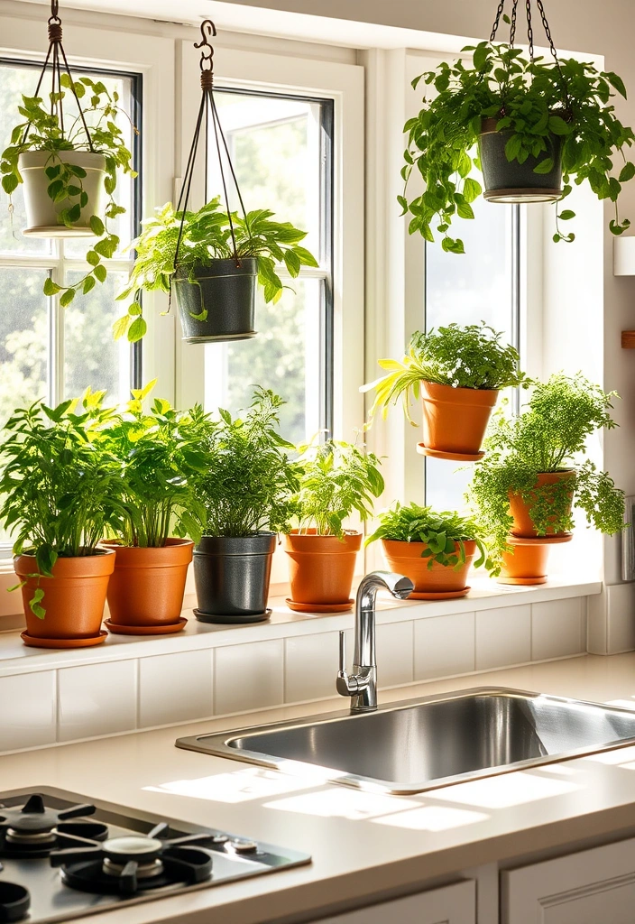 21 English Cottage Style Decor Ideas That Will Make You Feel Like You’ve Stepped Into a Storybook! - 14. Fresh Herbs in the Kitchen