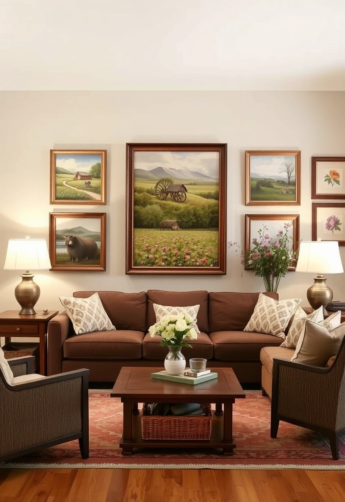 21 English Cottage Style Decor Ideas That Will Make You Feel Like You’ve Stepped Into a Storybook! - 17. Country-Inspired Artwork