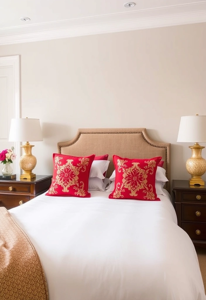 21 Classic Bedroom Decor Ideas That'll Make You Feel Like Royalty! - 15. Timeless Color Pop Accents
