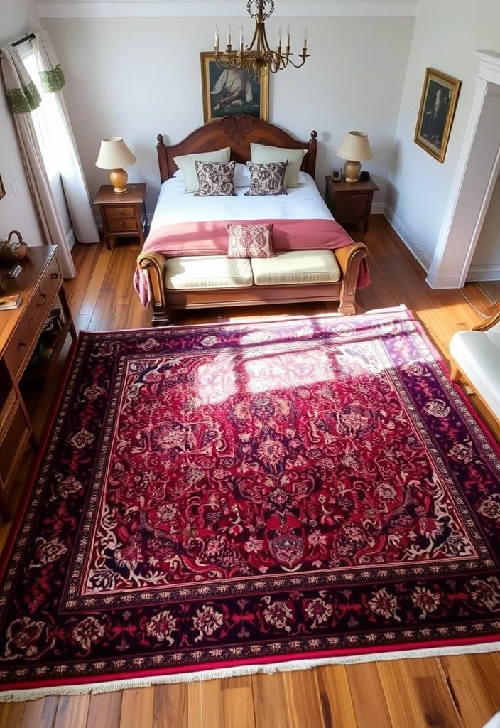 21 Classic Bedroom Decor Ideas That'll Make You Feel Like Royalty! - 9. Classic Area Rugs
