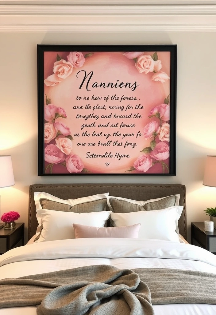 21 Classic Bedroom Decor Ideas That'll Make You Feel Like Royalty! - 20. Personalized Artwork