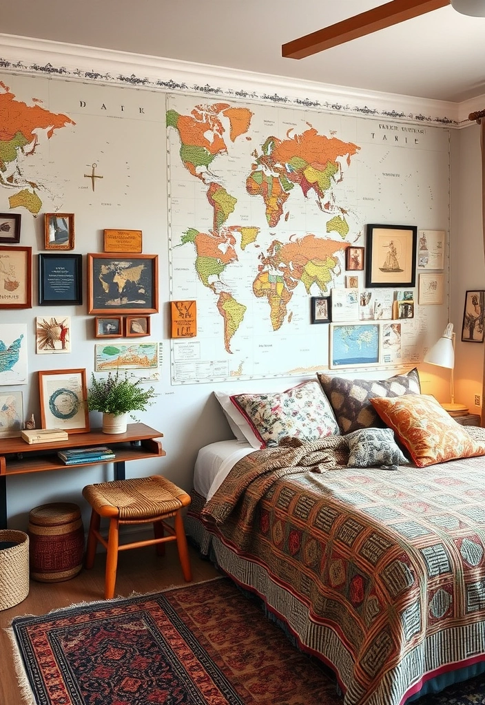 21 Stunning Bedroom Interior Ideas That Will Transform Your Space! - 17. Travel-Inspired Decor
