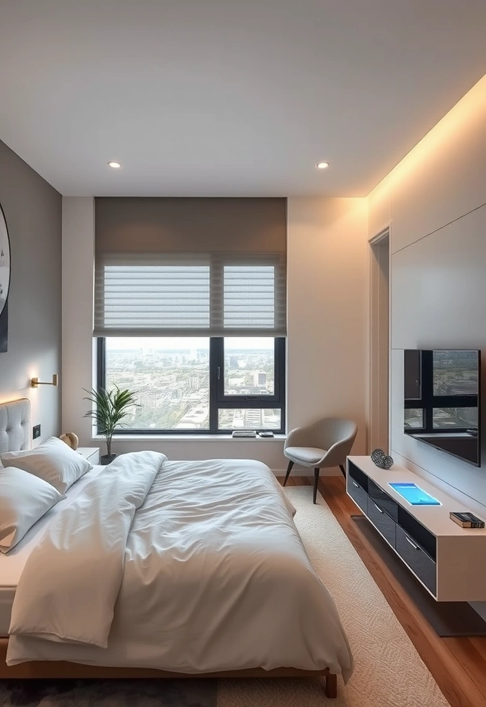 21 Stunning Bedroom Interior Ideas That Will Transform Your Space! - 10. Smart Tech Integration
