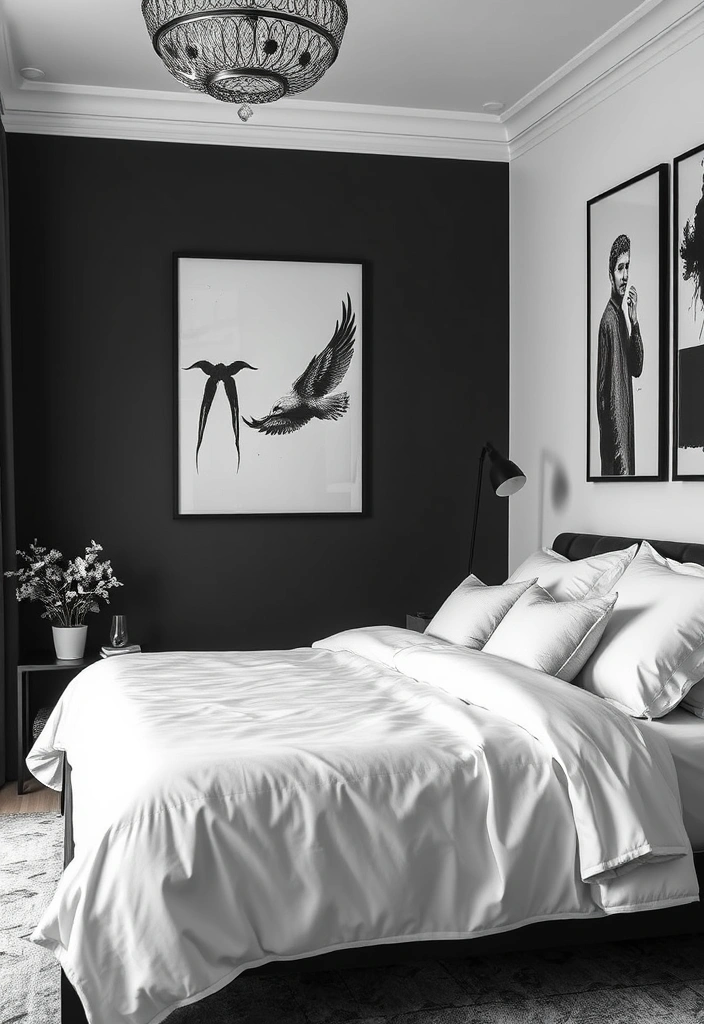 21 Stunning Bedroom Interior Ideas That Will Transform Your Space! - 14. Monochrome Magic