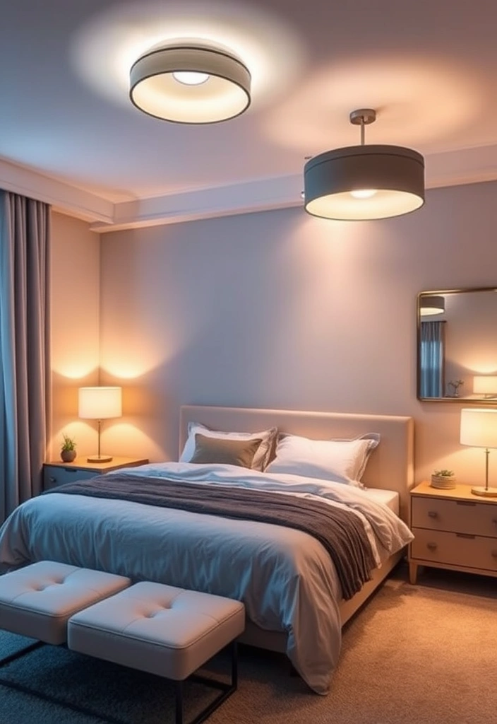 21 Stunning Bedroom Interior Ideas That Will Transform Your Space! - 19. Layered Lighting