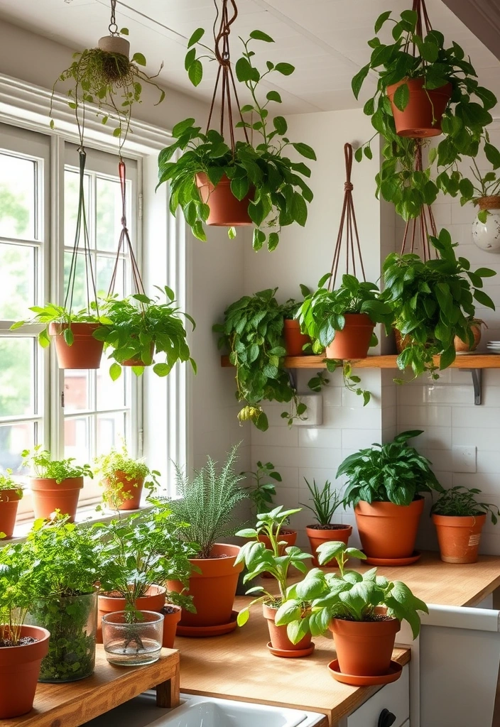 Transform Your Space: 21 English Cottage Kitchen Design Tips You Can't Afford to Miss! - 11. Incorporate Greenery