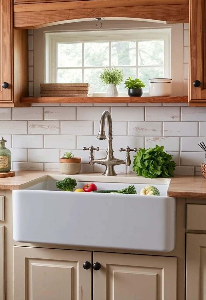 Transform Your Space: 21 English Cottage Kitchen Design Tips You Can't Afford to Miss! - 8. Incorporate a Farmhouse Sink