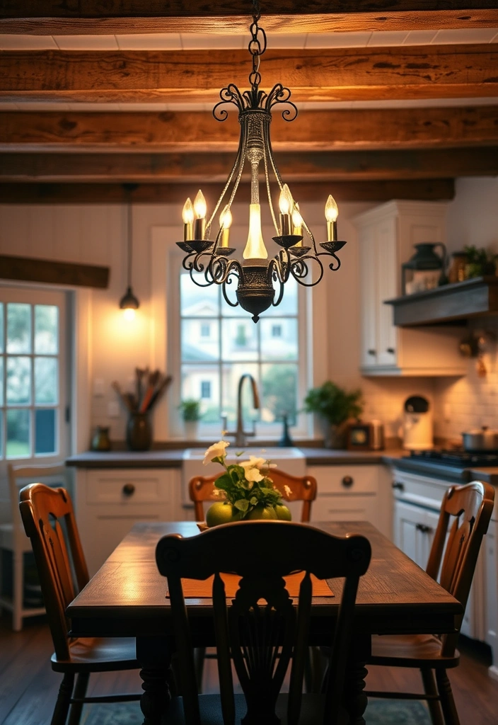 Transform Your Space: 21 English Cottage Kitchen Design Tips You Can't Afford to Miss! - 7. Choose Rustic Lighting Fixtures