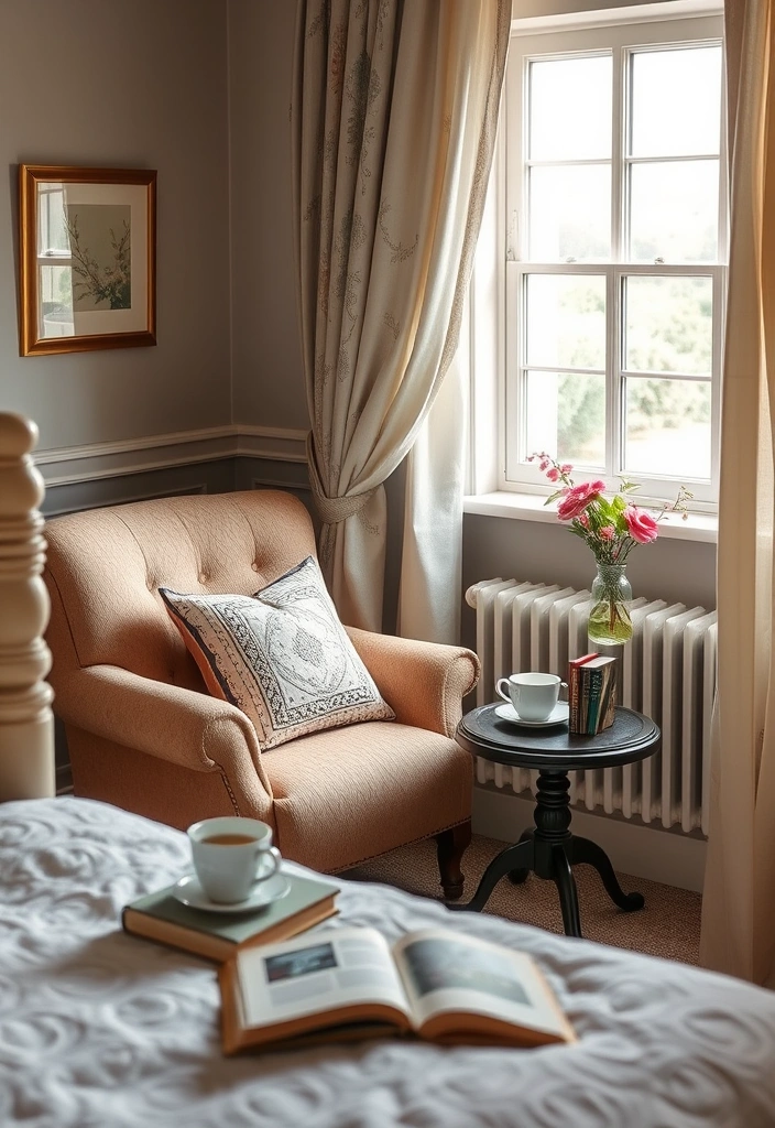 21 Enchanting English Cottage Bedroom Ideas to Transform Your Space! - 5. Create a Reading Nook