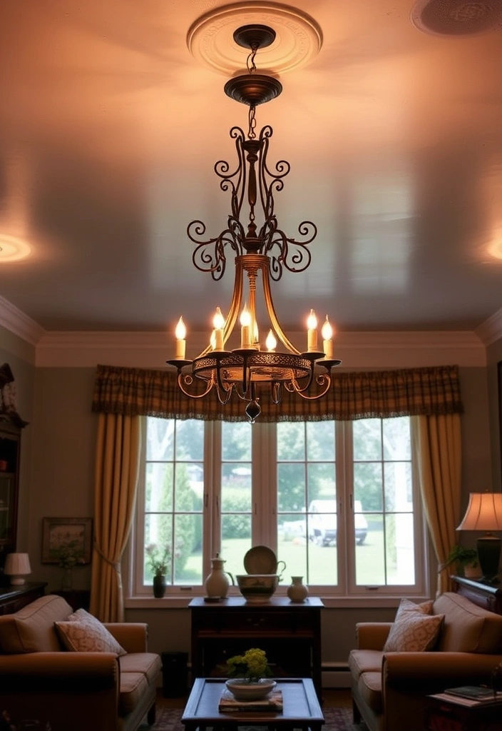 21 English Cottage Living Room Ideas That’ll Make You Feel Right at Home! - 14. Vintage Lighting Fixtures