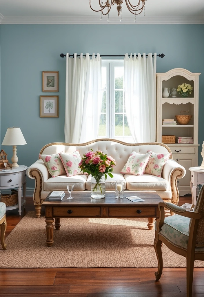21 English Cottage Living Room Ideas That’ll Make You Feel Right at Home! - 1. Embrace Soft Pastel Colors