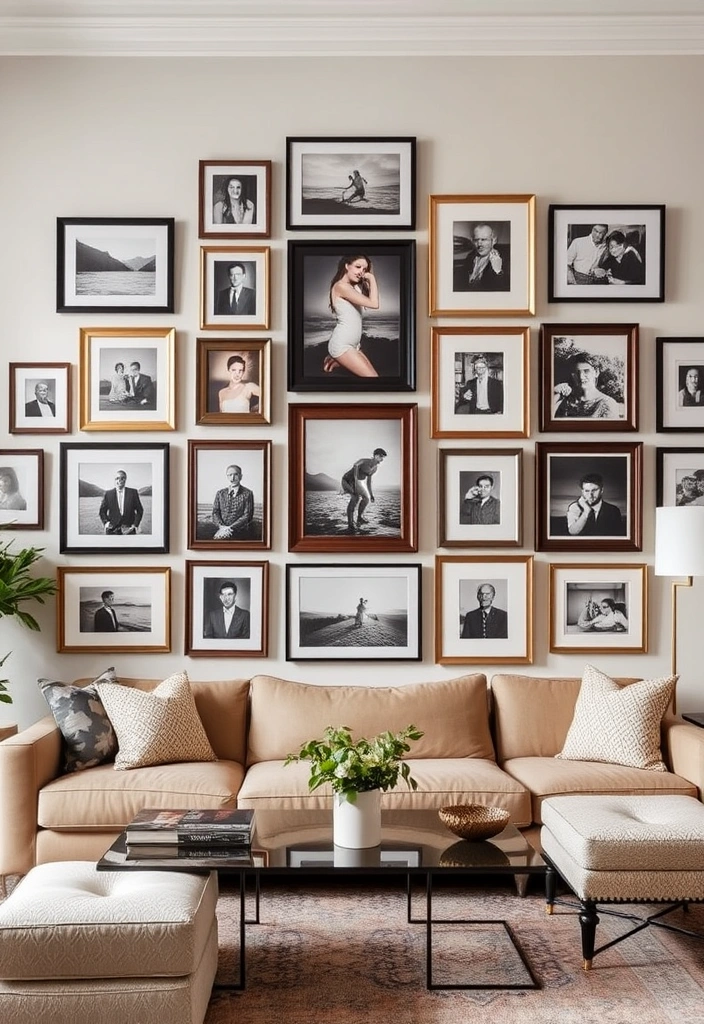 21 English Cottage Living Room Ideas That’ll Make You Feel Right at Home! - 13. Gallery Walls with Character