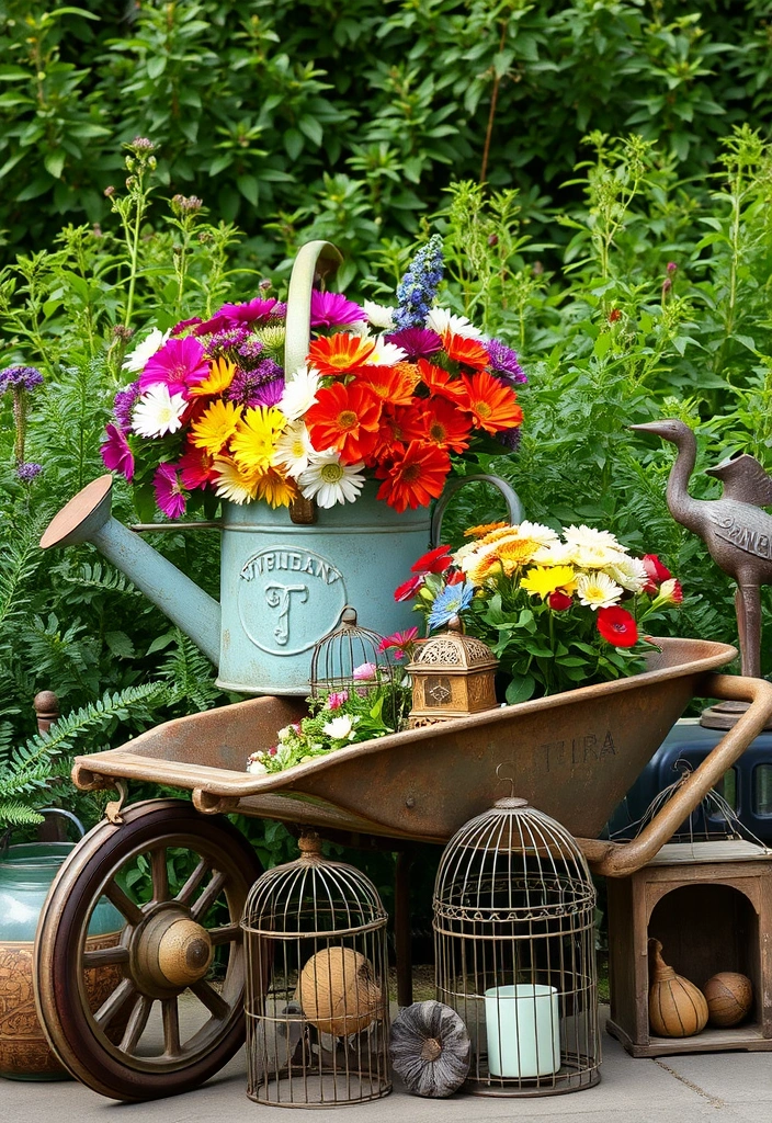 21 English Cottage Garden Ideas That Will Transform Your Backyard into a Fairy Tale! - 7. Vintage Decor Accents
